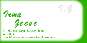 irma gecse business card